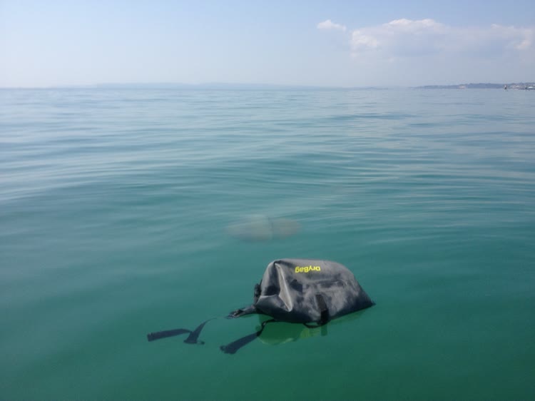 Kayaking with drybags and GIANT jellyfish in the sea