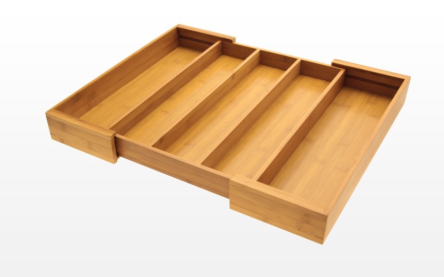 Expandable Drawer and Flatware Organizer Bamboo Kitchen Storage