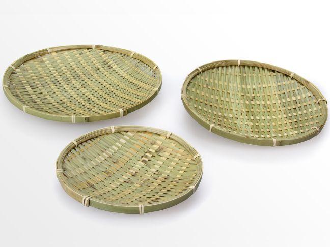 Set of woven bamboo plates
