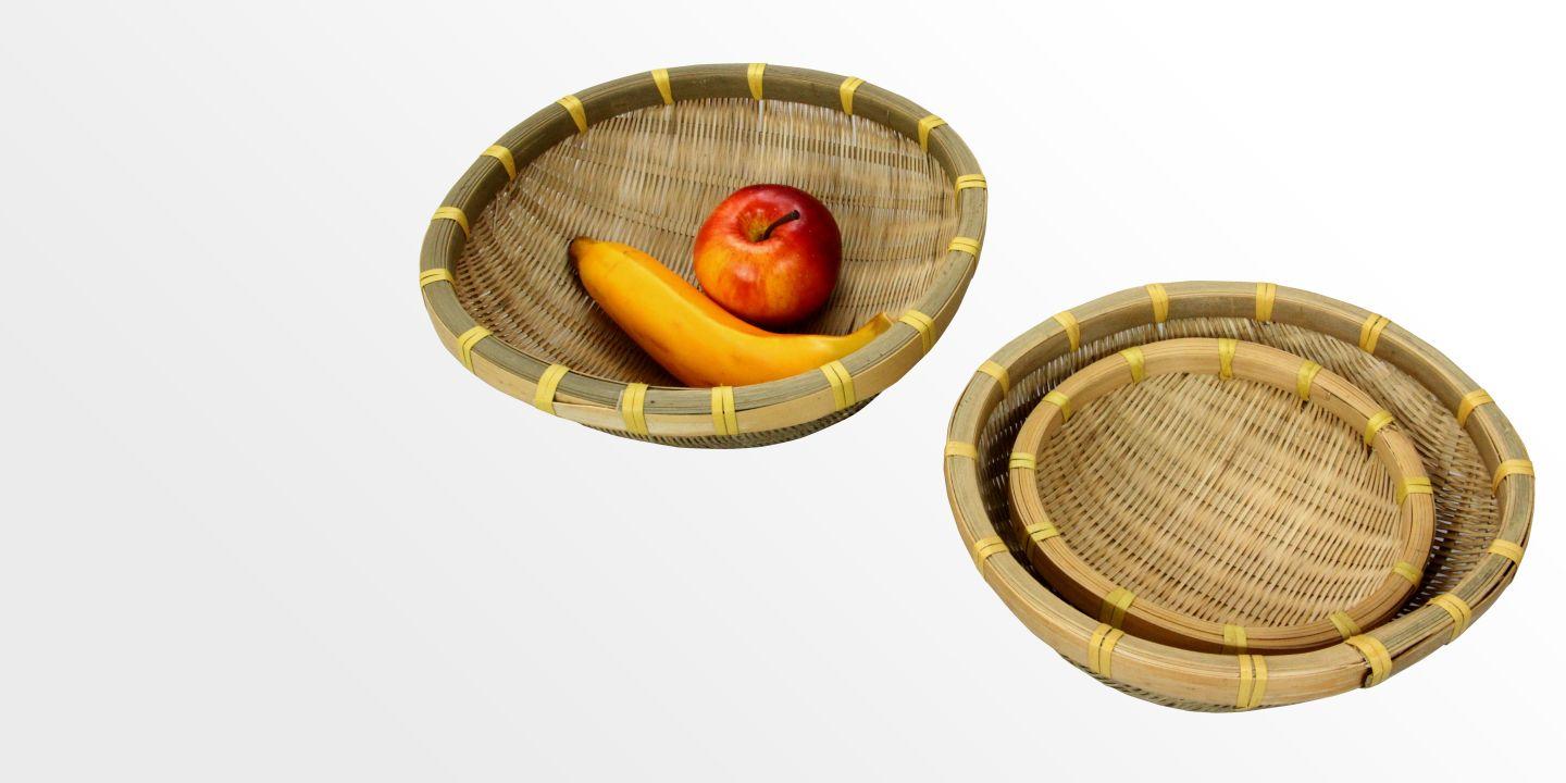 Set of 3 Woven Bamboo Fruit Bowls