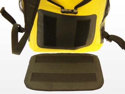 waterproof backpack, yellow travel pack, detachable cushion