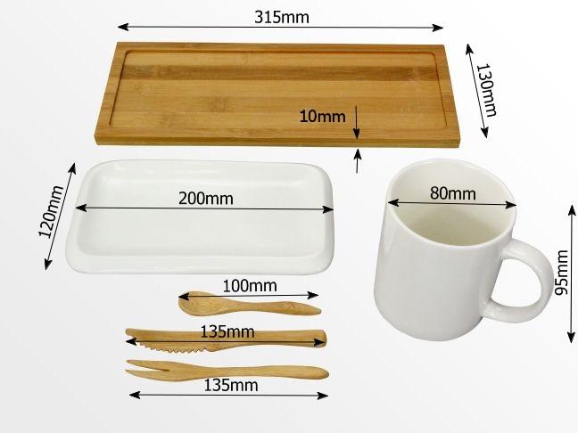Dimensions of the breakfast set