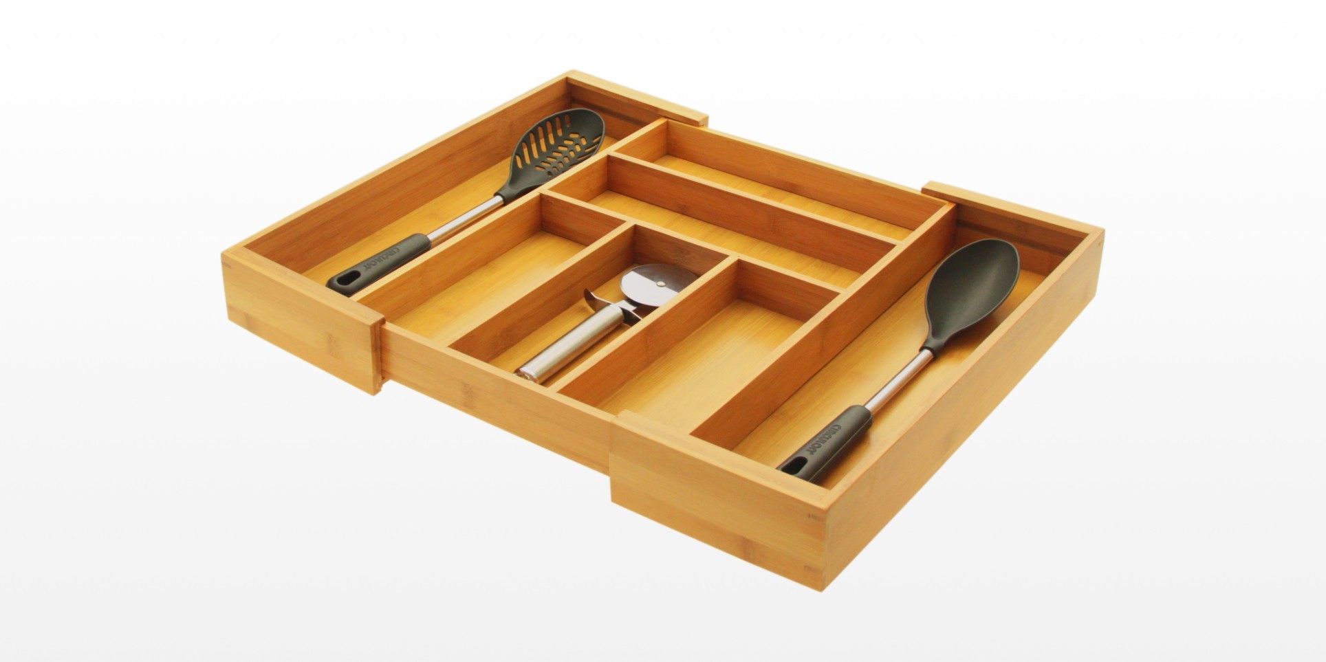 Expandable Flatware and Drawer Organizer Bamboo Kitchen Storage
