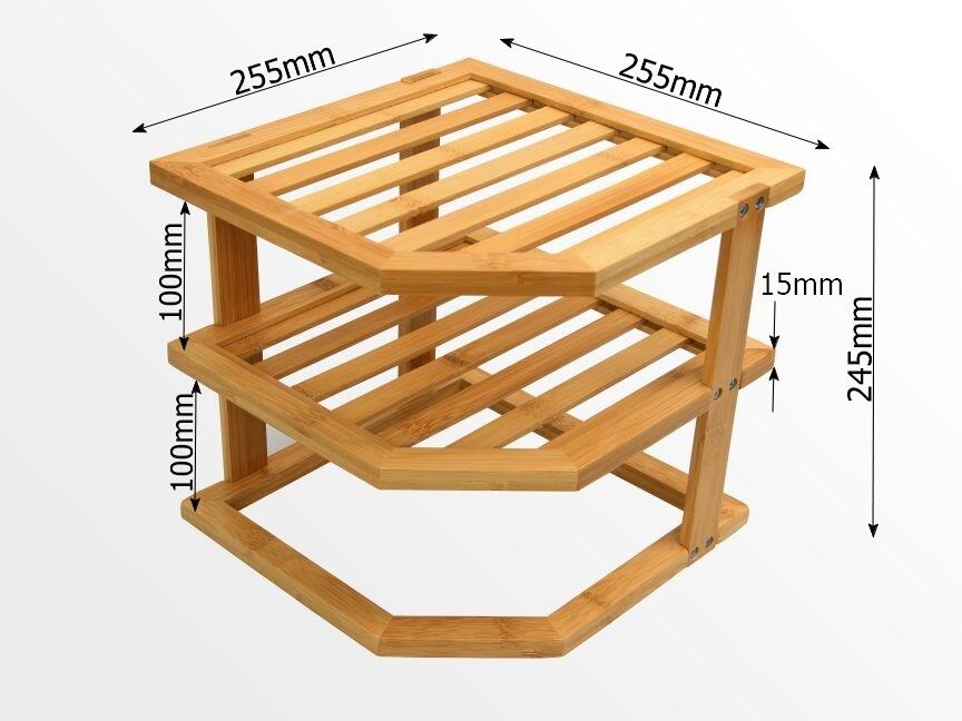 Dimensions of bamboo corner shelf
