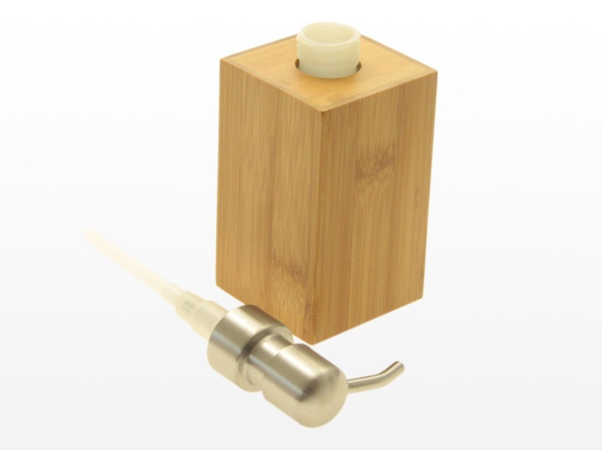 Bamboo lotion dispenser and soap dish