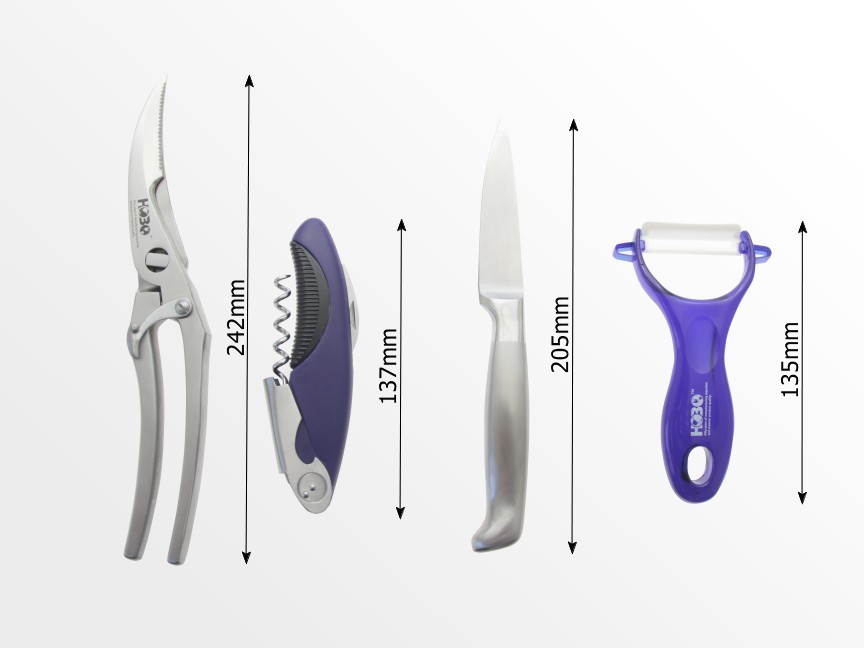 Kitchen Scissors, Corkscrew, Paring Knife, Peeler