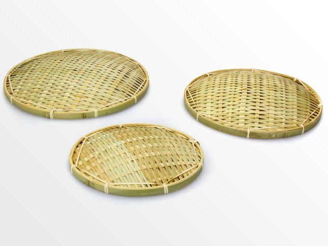 Set of woven bamboo plates