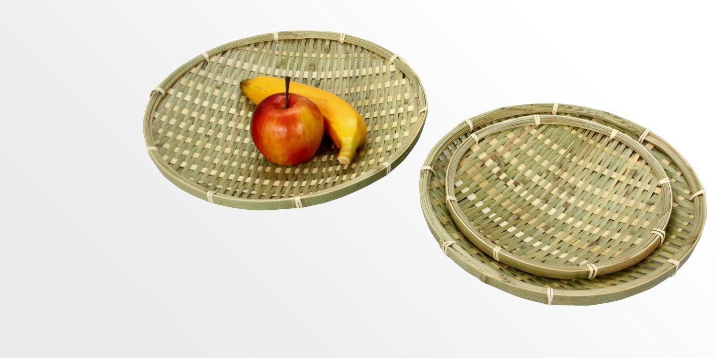 Set of 3 Woven Bamboo Fruit Plates