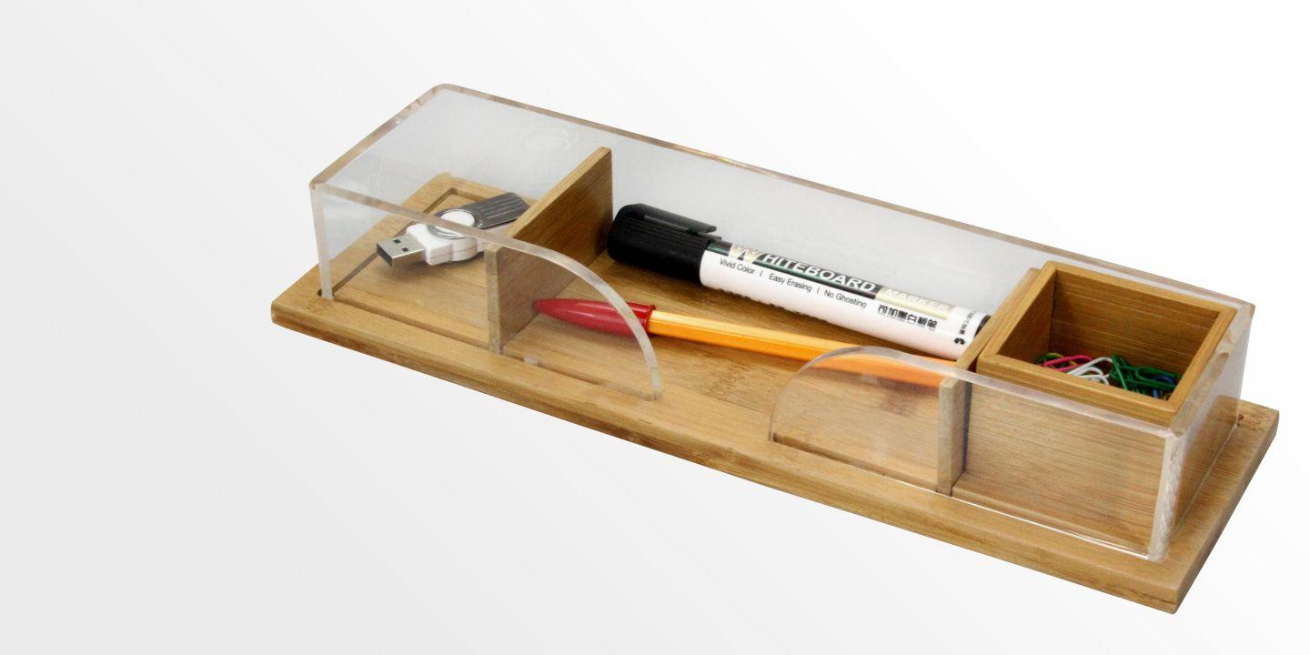 Desk Organiser (Bamboo & Acrylic)