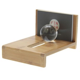 Bamboo Business Card Holder with Glass Ball