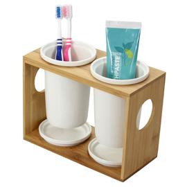 Toothbrush Holder  Double Ceramic Pots