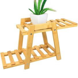 2 Tiers Bamboo Plant Stand