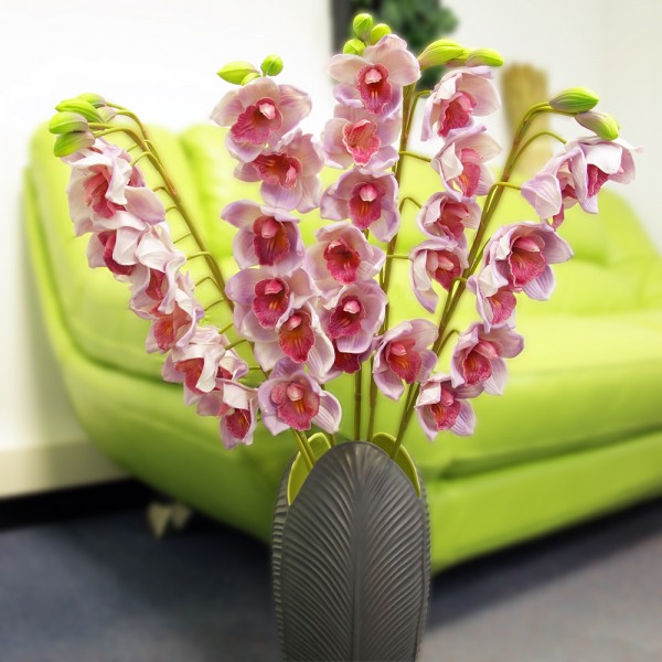 Artificial Cymbidium orchid (puttyroot) - Pink