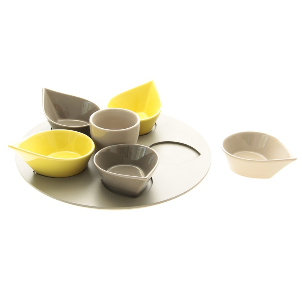 Grey Yellow Lotus Appetizer Set