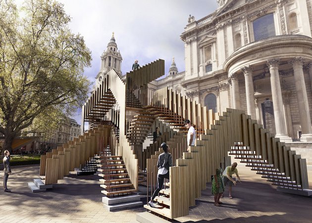 drMM Escher style staircase outside St Paul’s Cathedral