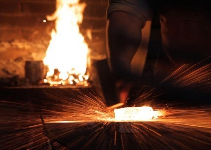 The production of Damascus Steel 