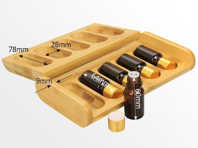 Dimensions of bamboo oil storage case