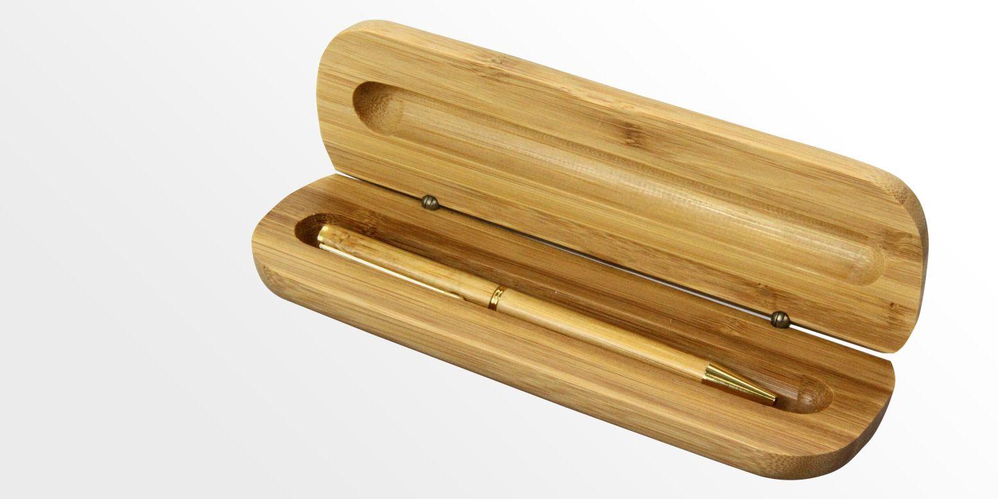 Bamboo Case with Pen