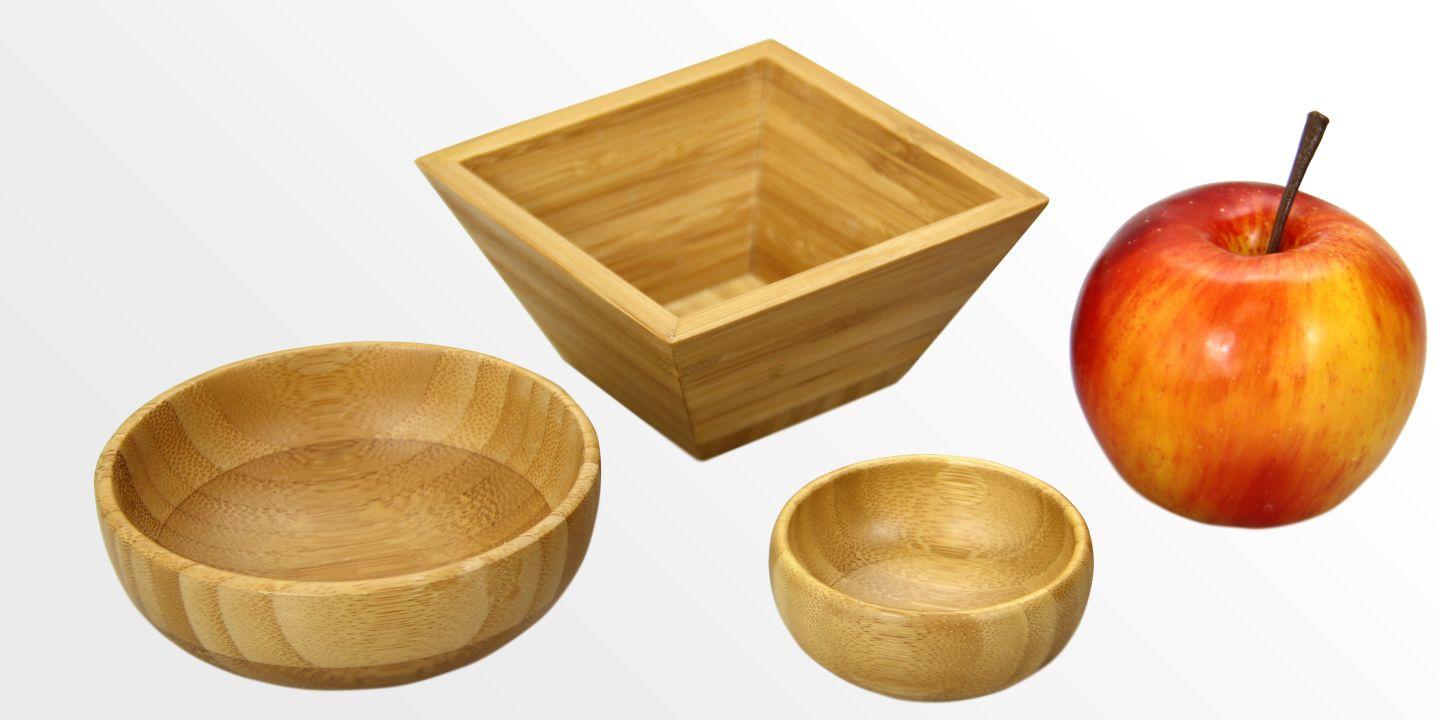 Set of 3 Bamboo Snack Bowls