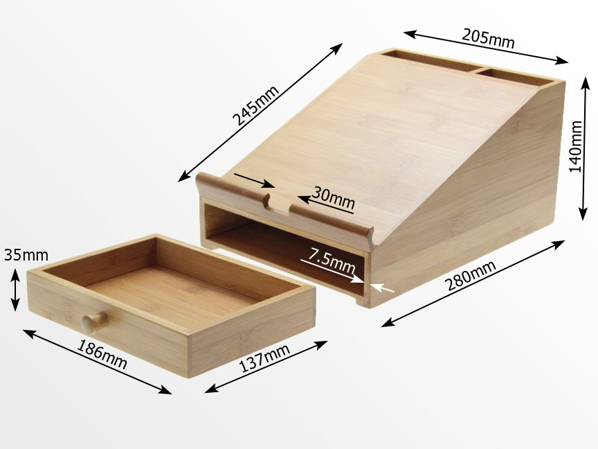 Dimensions of Bamboo iPad Stand