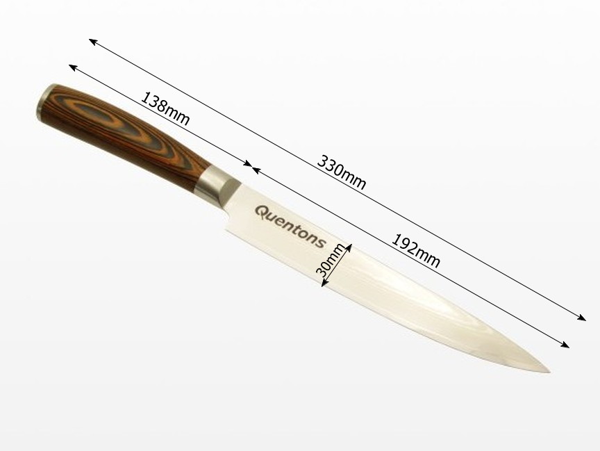 dimensions of damascus carving knife