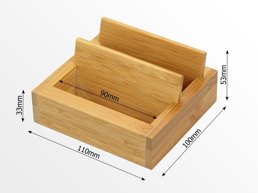 Dimensions of bamboo card holder