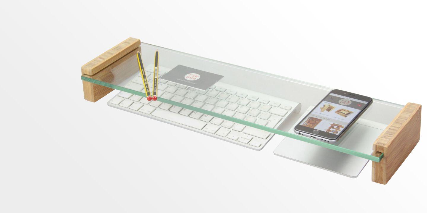 Glass Keyboard Organiser | Glass Monitor Stand