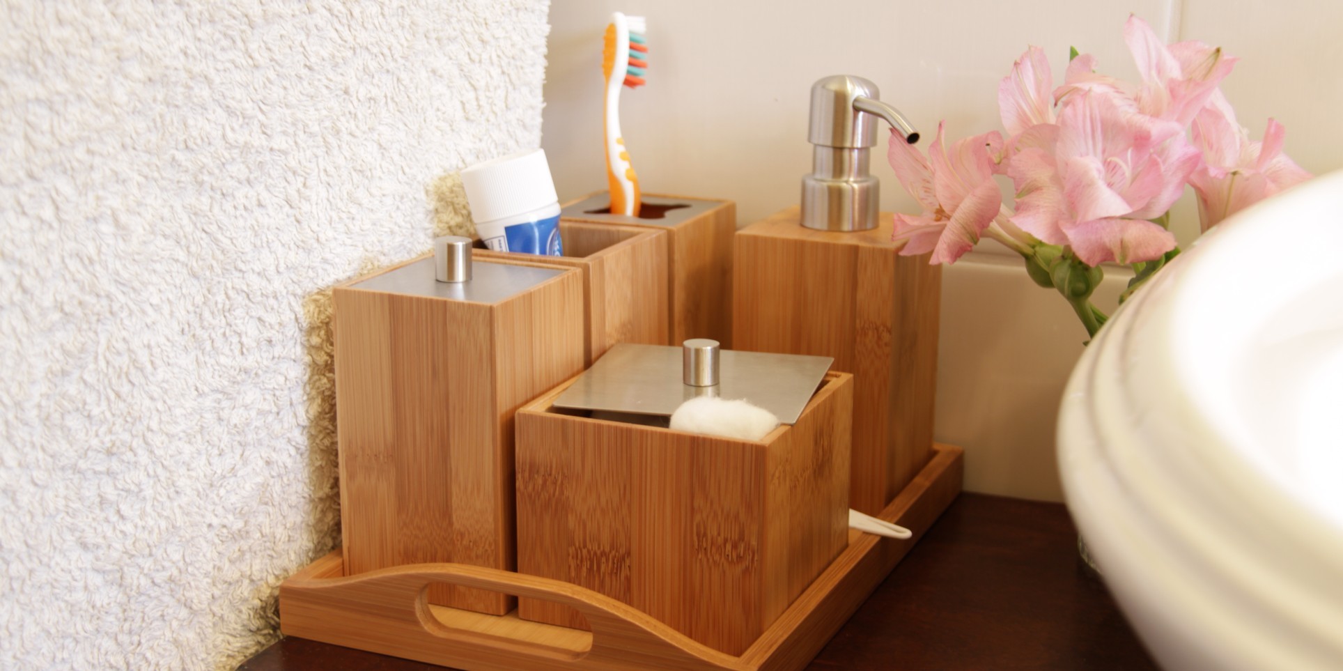 Bamboo Bathroom Accessories, Bamboo Bathtub Accessories