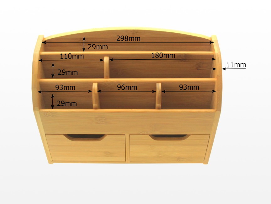 Bamboo Desk Stationery Organiser Storage Box Or Wall Mounted