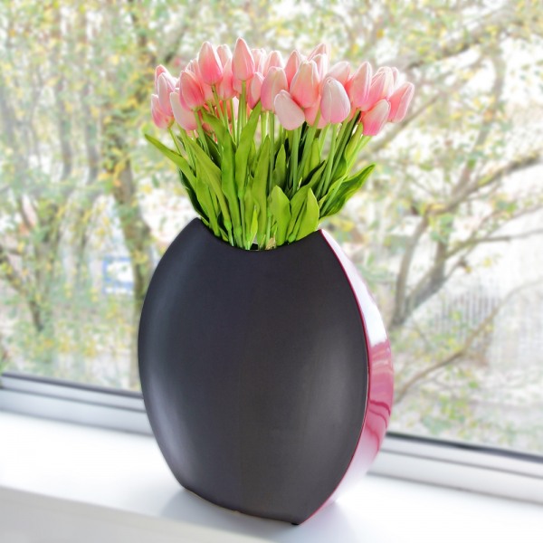 Bunch of 9 Artificial Tulips - Pink