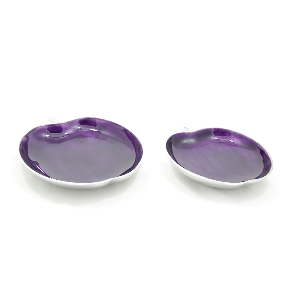 S/2 PLUM SMALL DISHES
